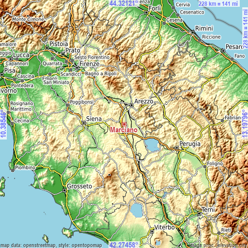 Topographic map of Marciano