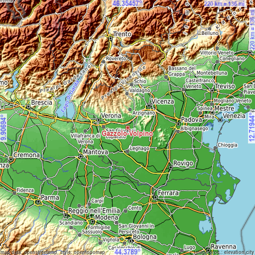 Topographic map of Gazzolo-Volpino