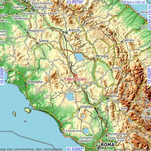 Topographic map of Fabro Scalo