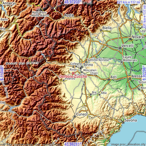 Topographic map of Gerbole-Zucche