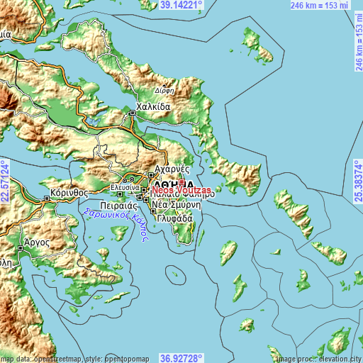 Topographic map of Neos Voutzás