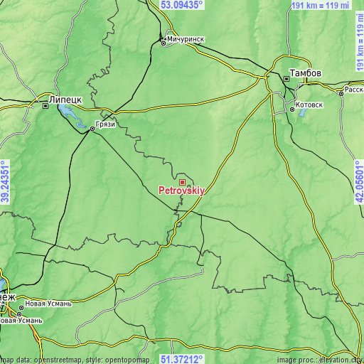 Topographic map of Petrovskiy