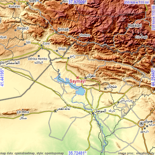 Topographic map of Saymayl