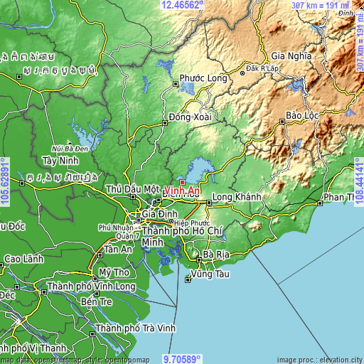 Topographic map of Vĩnh An