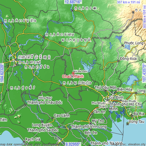Topographic map of Châu Thành