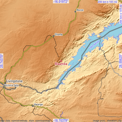 Topographic map of Maamba