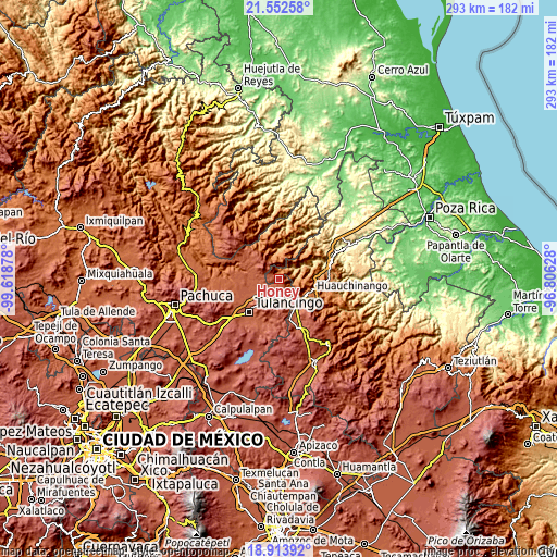 Topographic map of Honey