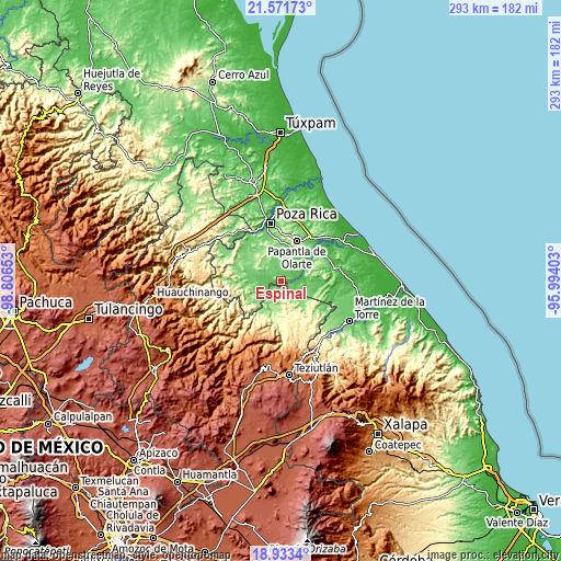 Topographic map of Espinal