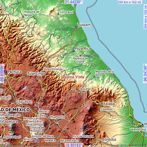 Topographic map of Buena Vista