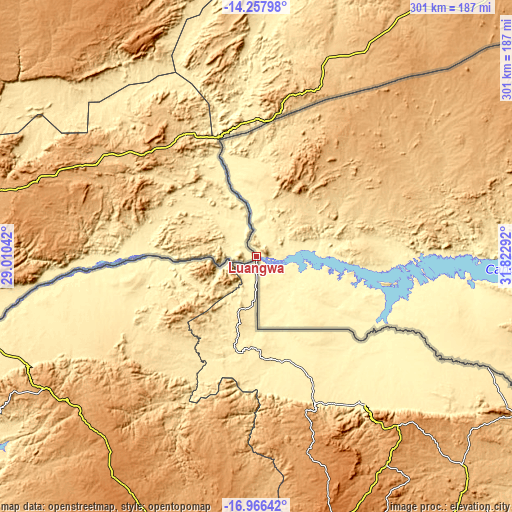 Topographic map of Luangwa