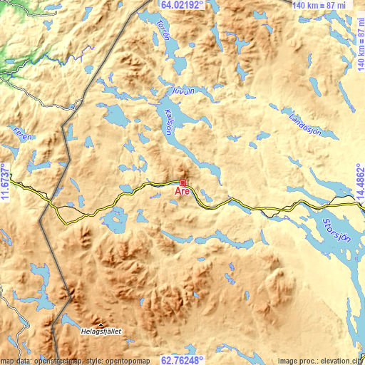 Topographic map of Åre
