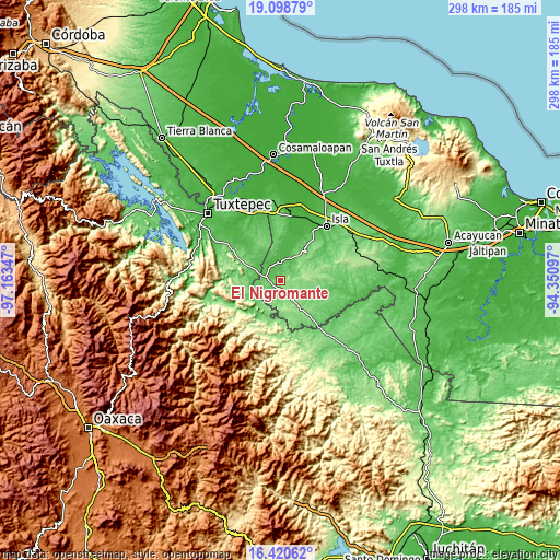 Topographic map of El Nigromante