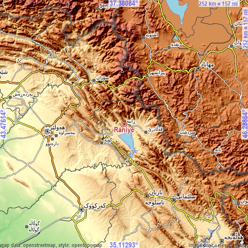 Topographic map of Ṟaniye
