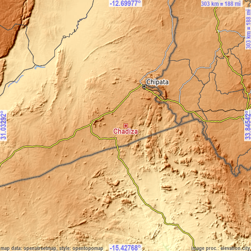 Topographic map of Chadiza