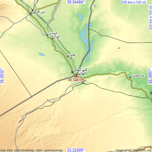 Topographic map of Al Qā’im
