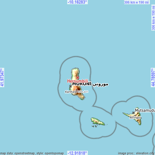 Topographic map of Héroumbili