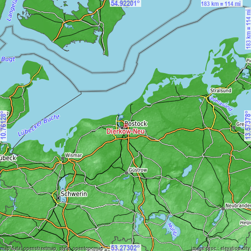 Topographic map of Dierkow-Neu