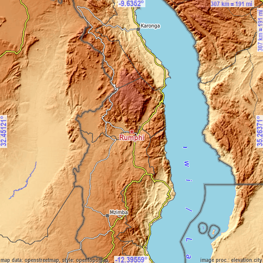 Topographic map of Rumphi