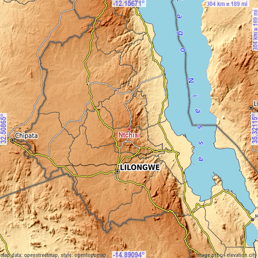 Topographic map of Ntchisi