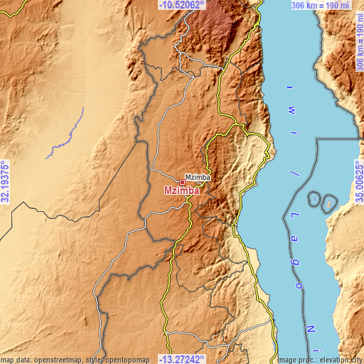 Topographic map of Mzimba