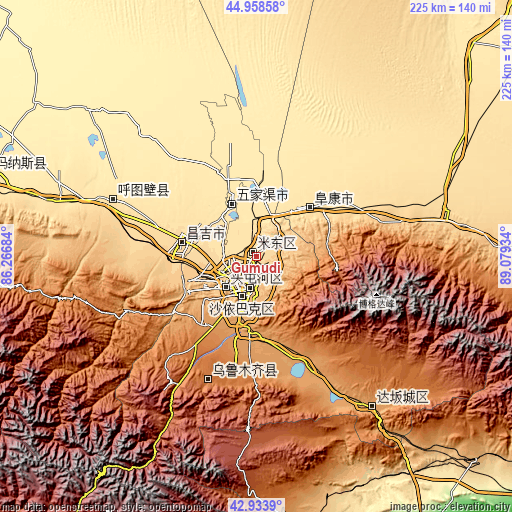Topographic map of Gumudi
