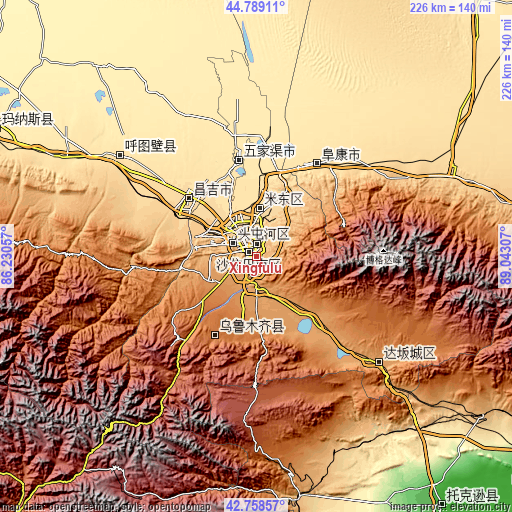 Topographic map of Xingfulu