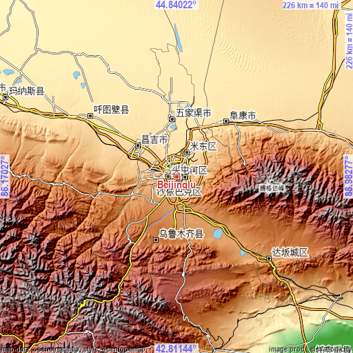 Topographic map of Beijinglu