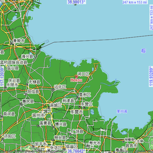 Topographic map of Hekou