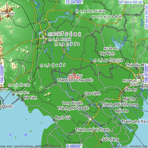 Topographic map of Sa Rài