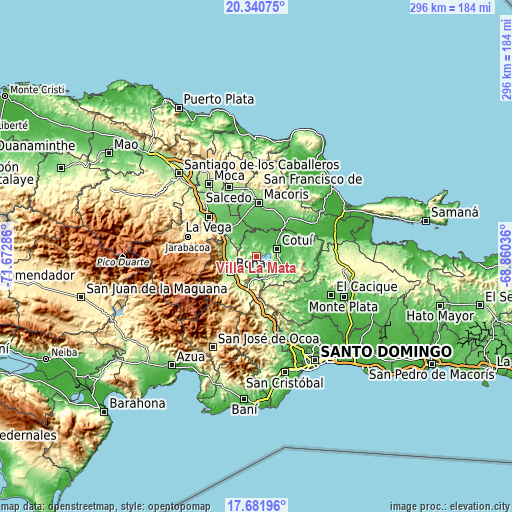 Topographic map of Villa La Mata