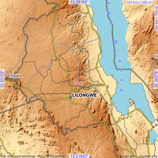 Topographic map of Dowa