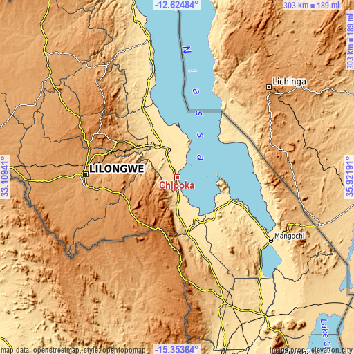 Topographic map of Chipoka