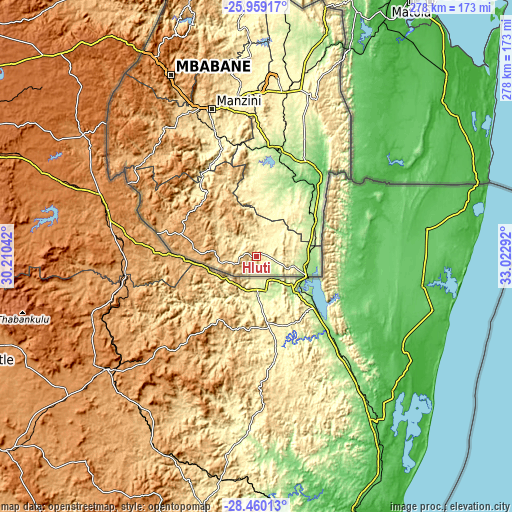 Topographic map of Hluti