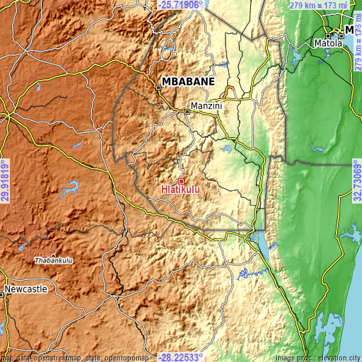 Topographic map of Hlatikulu