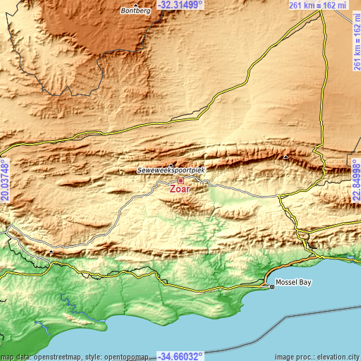 Topographic map of Zoar