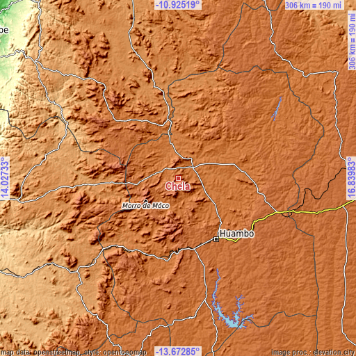 Topographic map of Chela