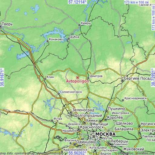 Topographic map of Avtopoligon