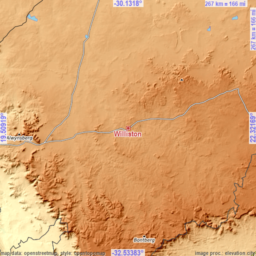 Topographic map of Williston