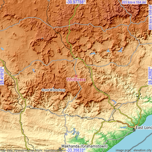 Topographic map of Whittlesea