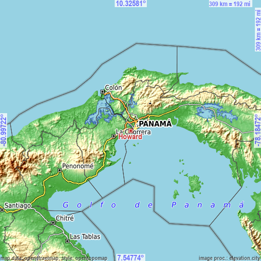Topographic map of Howard