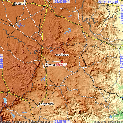 Topographic map of Utrecht