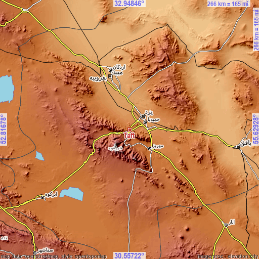 Topographic map of Taft