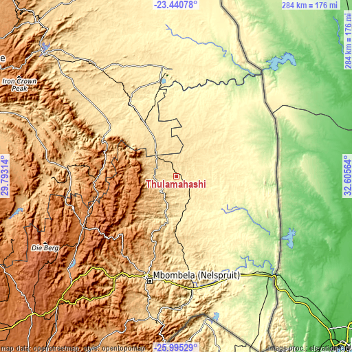 Topographic map of Thulamahashi