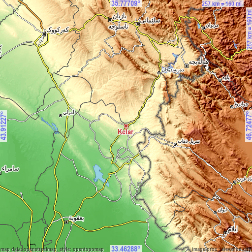 Topographic map of Kelar