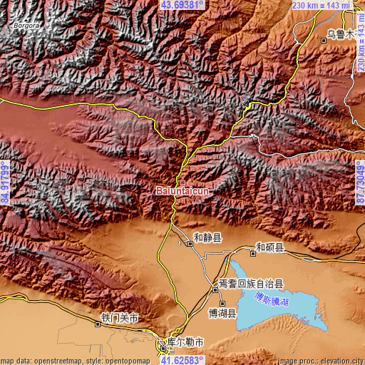 Topographic map of Baluntaicun