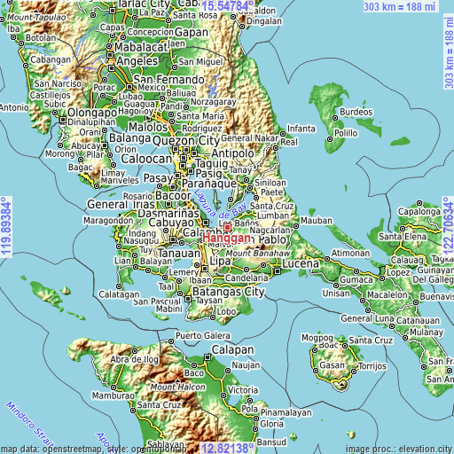 Topographic map of Hanggan