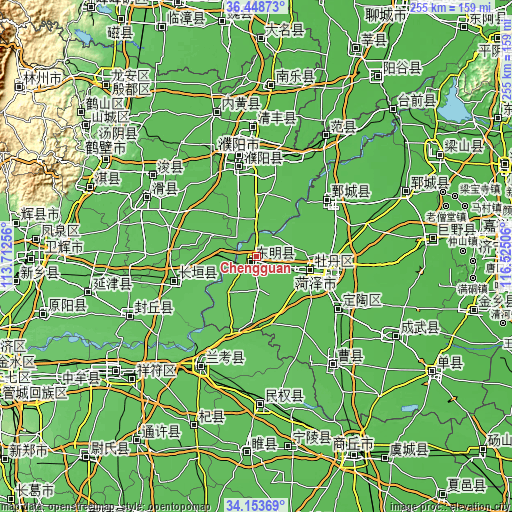 Topographic map of Chengguan