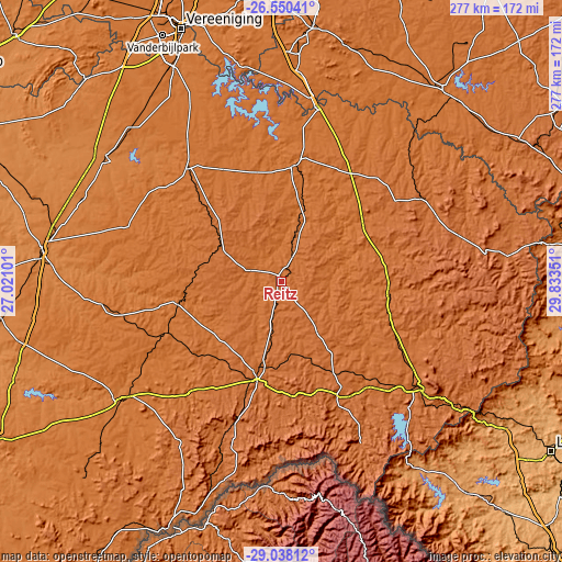 Topographic map of Reitz