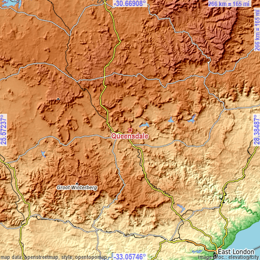 Topographic map of Queensdale