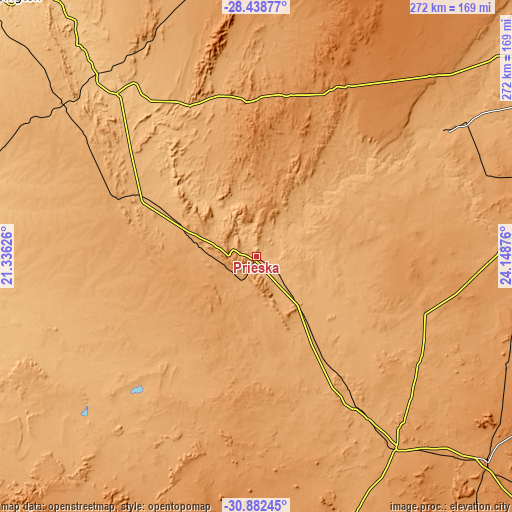 Topographic map of Prieska